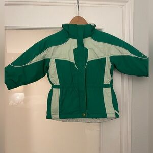 Toddler Girl Size2T Green Columbia Coat Waterproof removable Hood Fur Lining